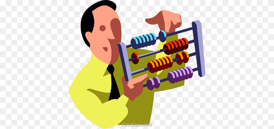 Businessman With An Abacus Royalty Vector Clip Art, Baby, Person, Face, Head Free Png