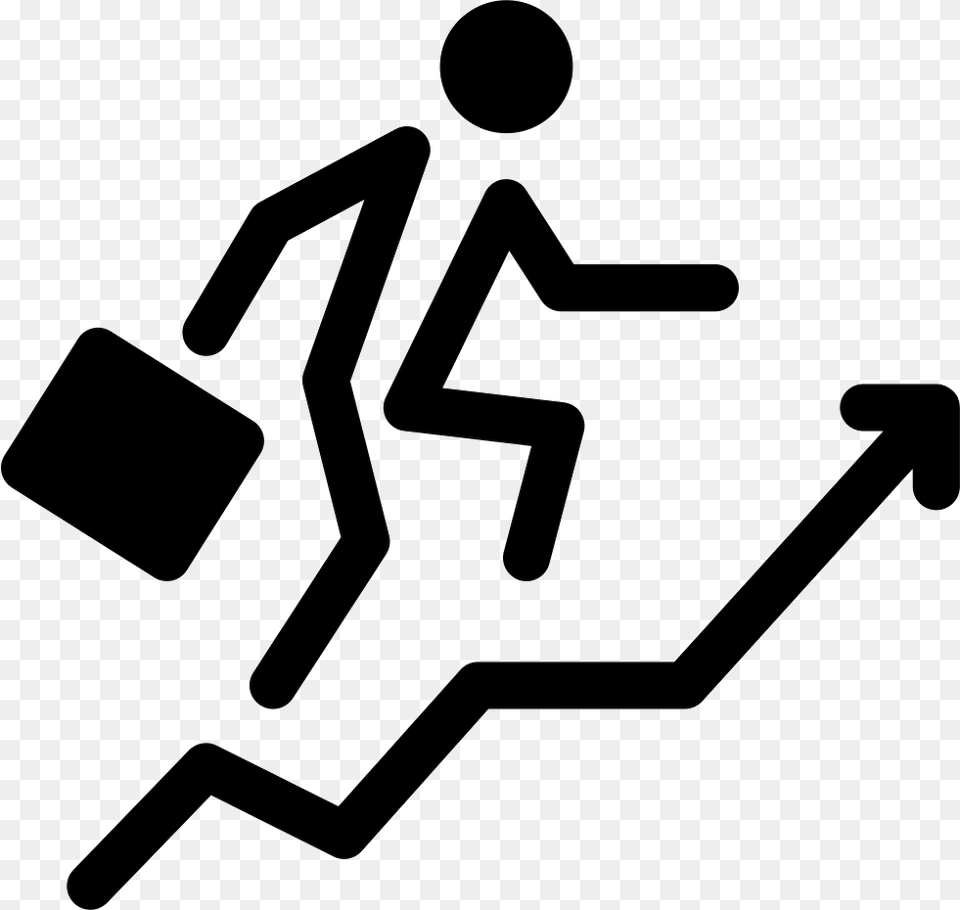 Businessman With Ascending Stair Arrow Stair, Stencil, Sign, Symbol, Device Png Image