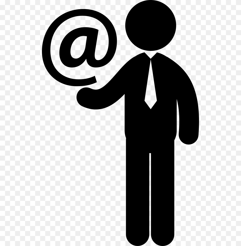 Businessman With Email Symbol Architect Icon, Stencil, Person, Formal Wear Png