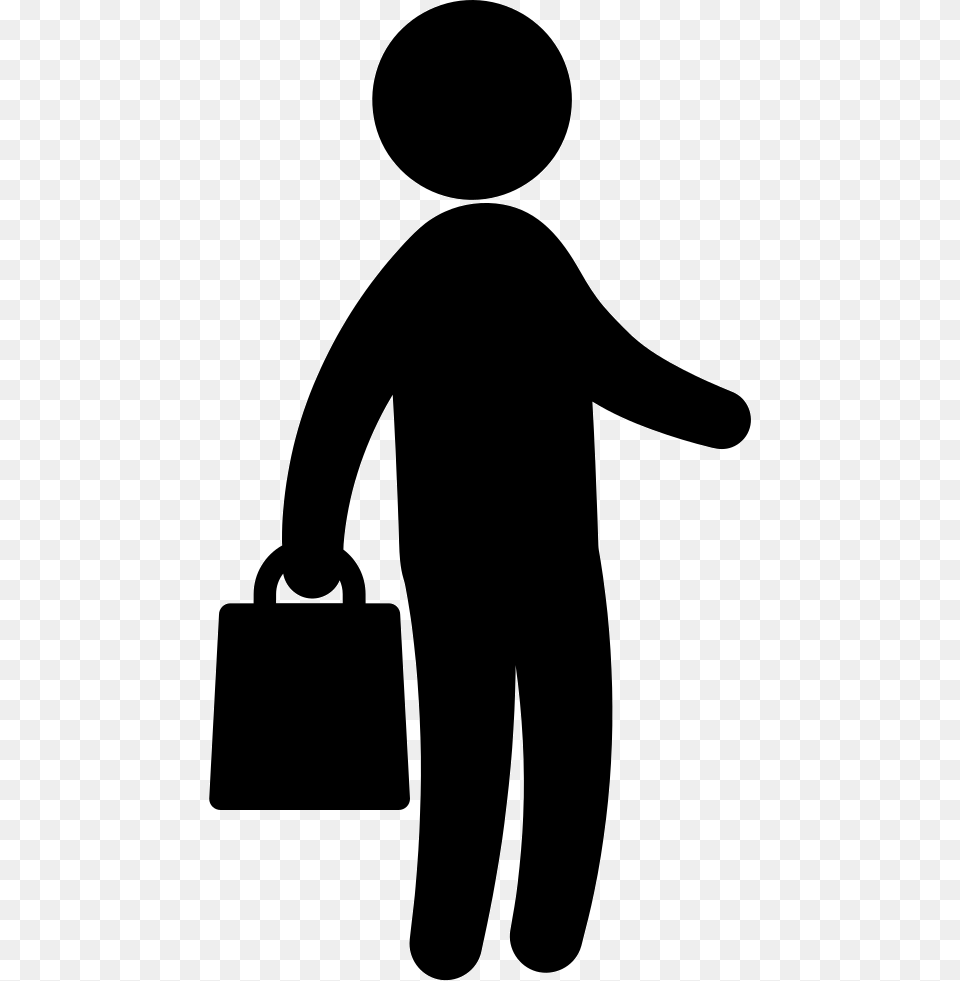 Businessman With Handbag Standing Silhouette Businessperson, Accessories, Bag, Adult, Male Png Image