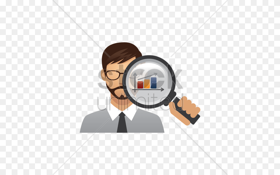 Businessman With Magnifying Glass Vector Image, Photography, Adult, Male, Man Free Png