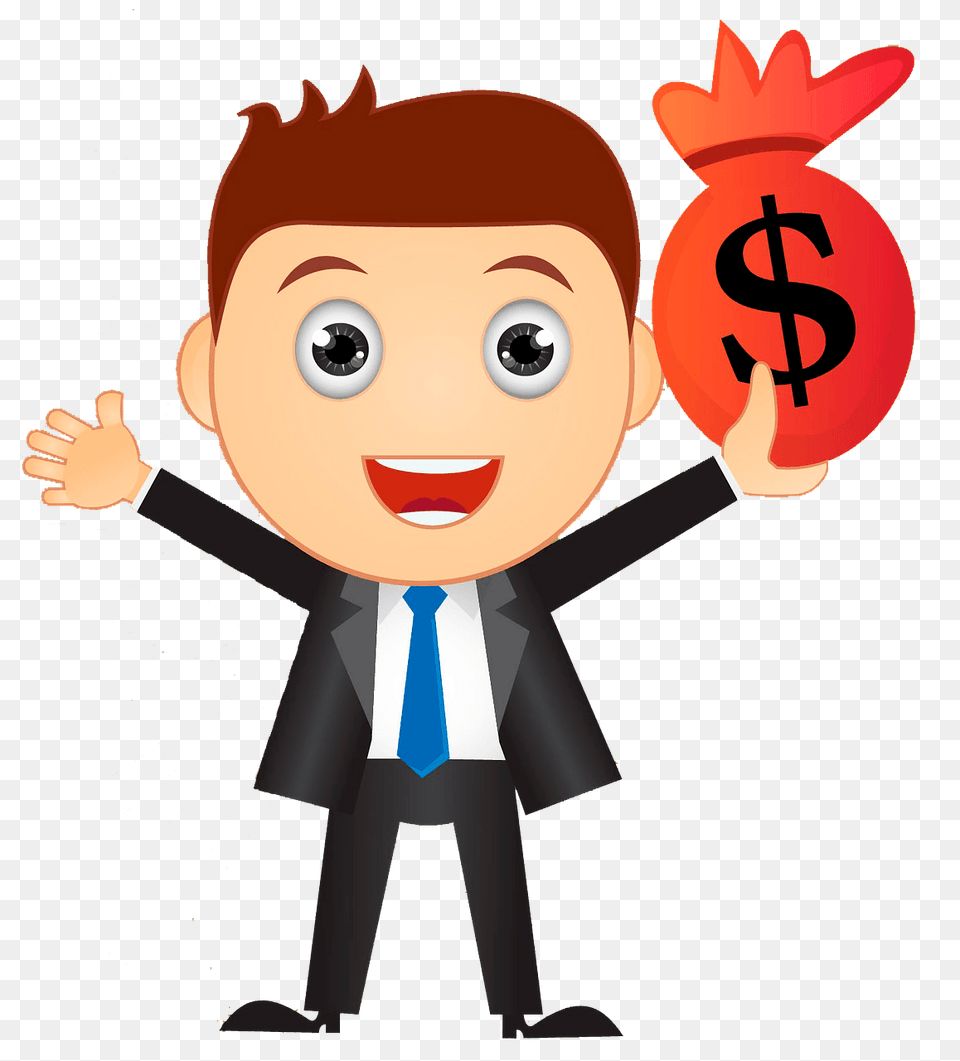 Businessman With Money Bag Clipart, Formal Wear, Person, Baby, Face Free Png Download