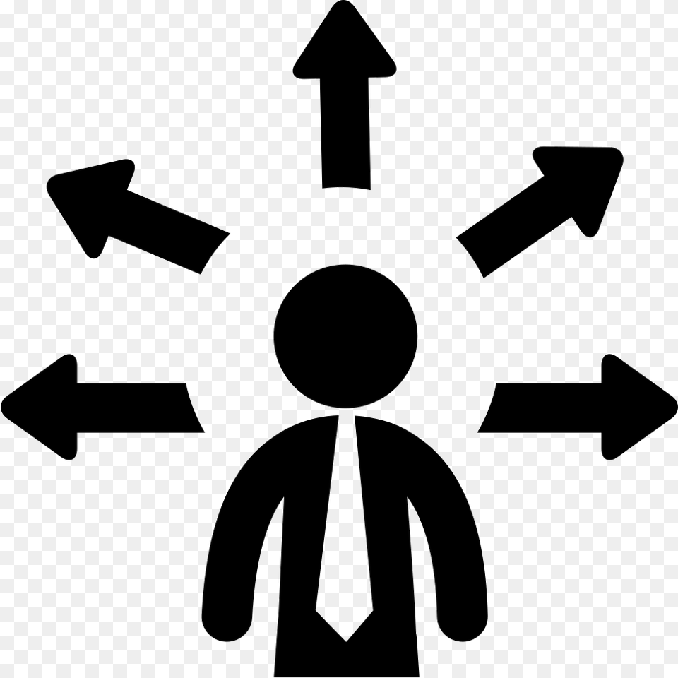 Businessman With Multiple Options Options, Symbol, Stencil, Cross, Sign Free Png Download