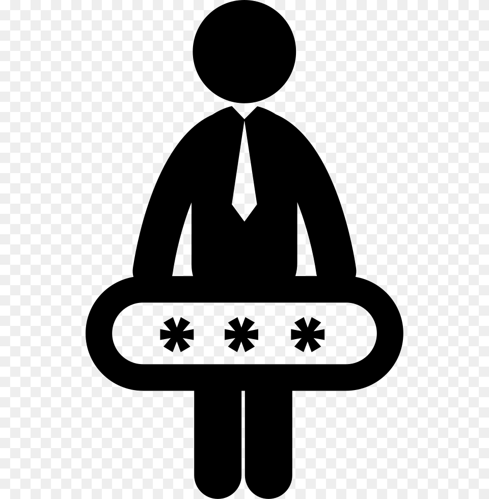Businessman With Password Human Group Icon, Stencil, Logo, Symbol, Person Free Transparent Png