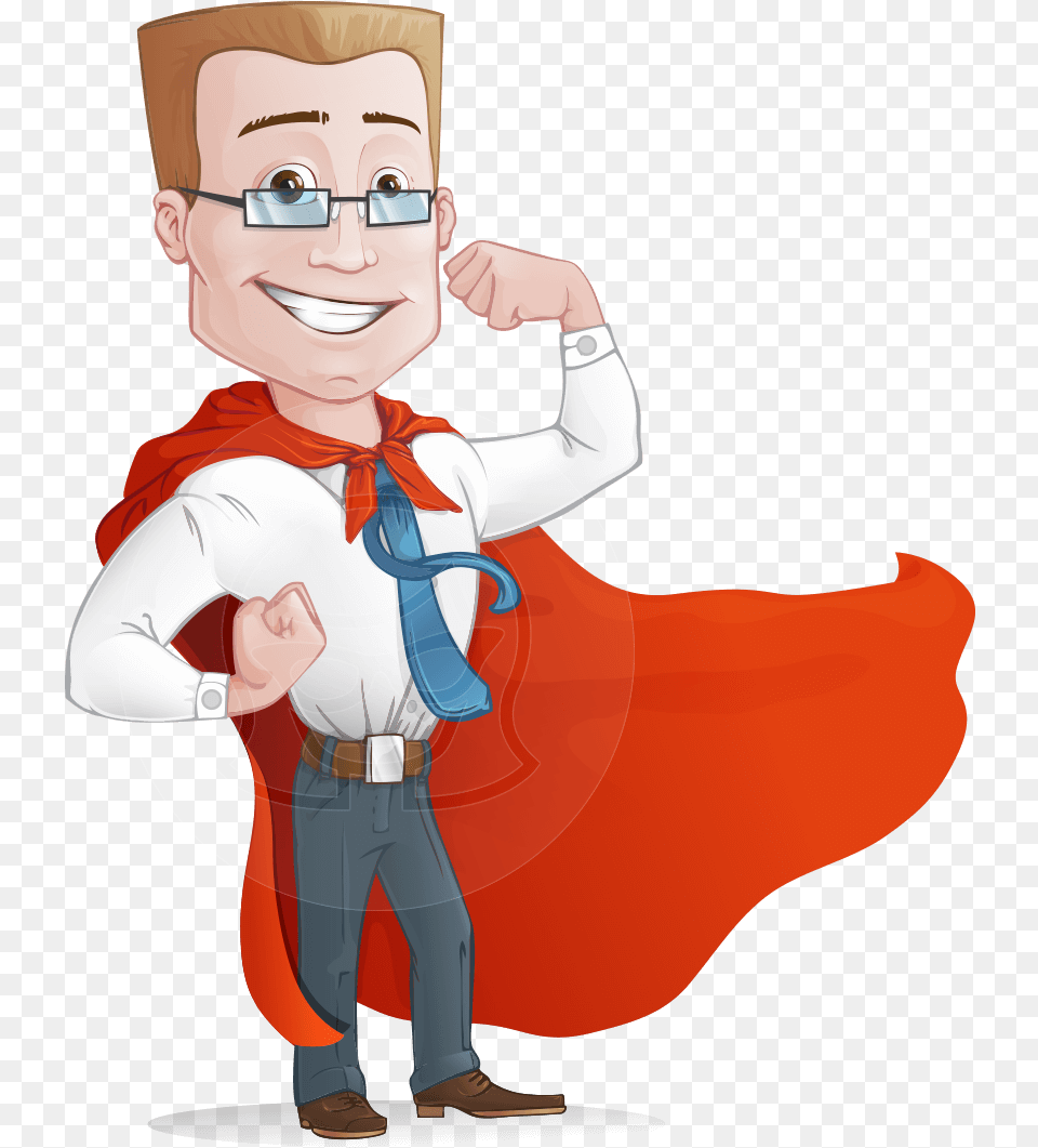Businessman With Superhero Cape Cartoon Vector Character Subject Matter Expert Graphics, Baby, Book, Comics, Publication Free Png Download