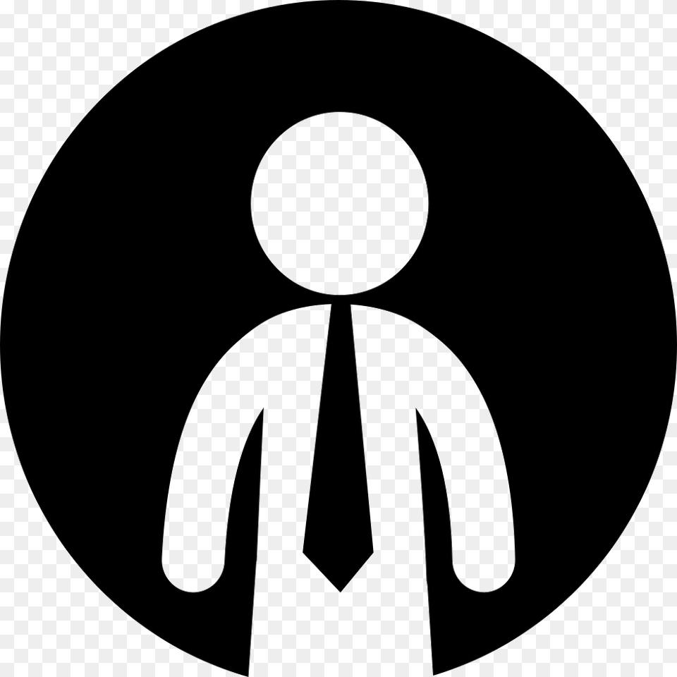 Businessman With Tie Inside A Circle Business Man White Icon, Stencil, Symbol, Disk, Sign Free Png Download