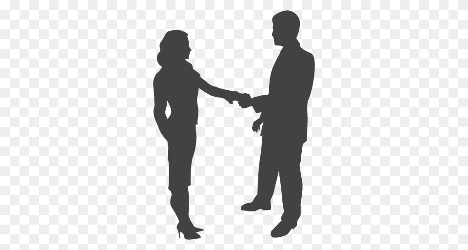 Businessman Woman Shaking Hand, Body Part, Person, Silhouette, Adult Free Transparent Png