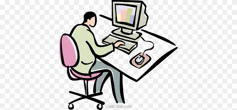 Businessman Working, Table, Computer, Electronics, Furniture Free Png