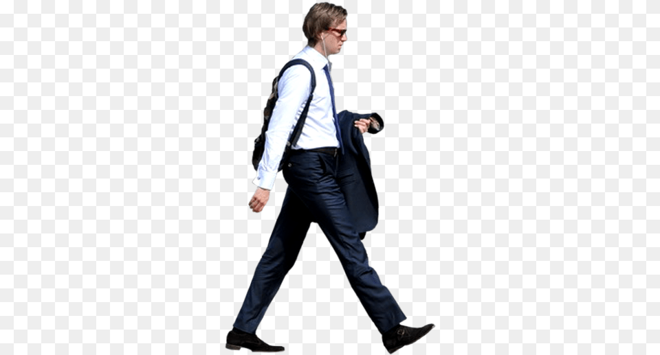 Businessmanwithearbudsbyfacemeplspng People Walking Office, Jacket, Person, Formal Wear, Coat Png