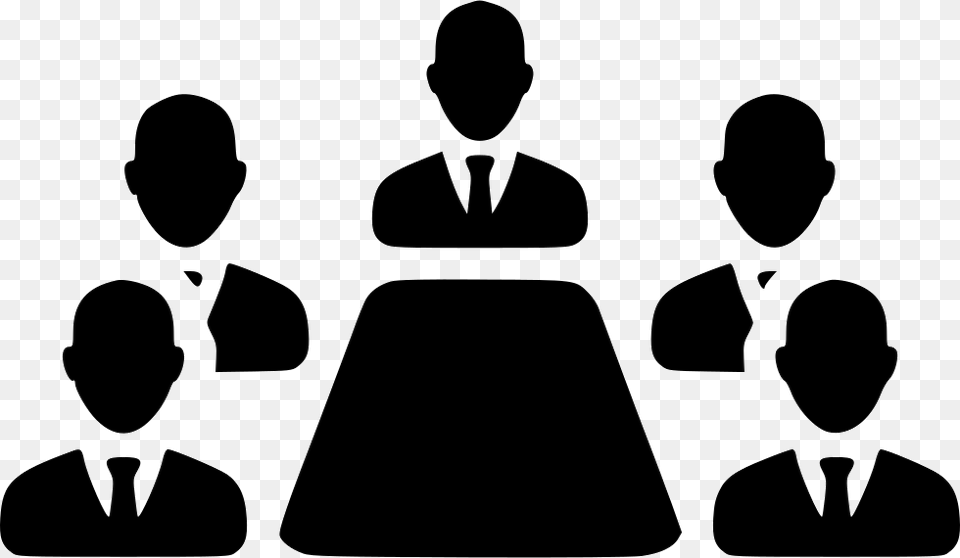Businessmen Meeting Comments Icon, Stencil, Silhouette, Person, Man Png