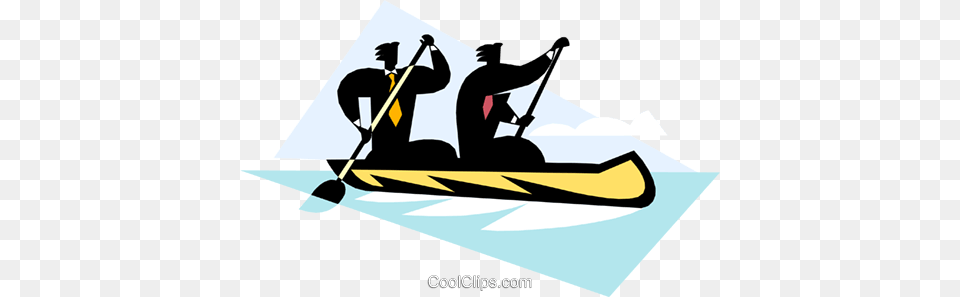 Businessmen Paddling A Canoe Royalty Vector Clip Art, Oars, Paddle, Man, Adult Free Transparent Png