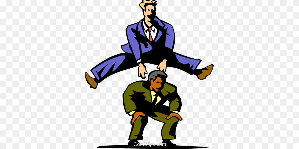 Businessmen Playing Leap Frog Royalty Vector Clip Art, Adult, Male, Man, Person Free Png