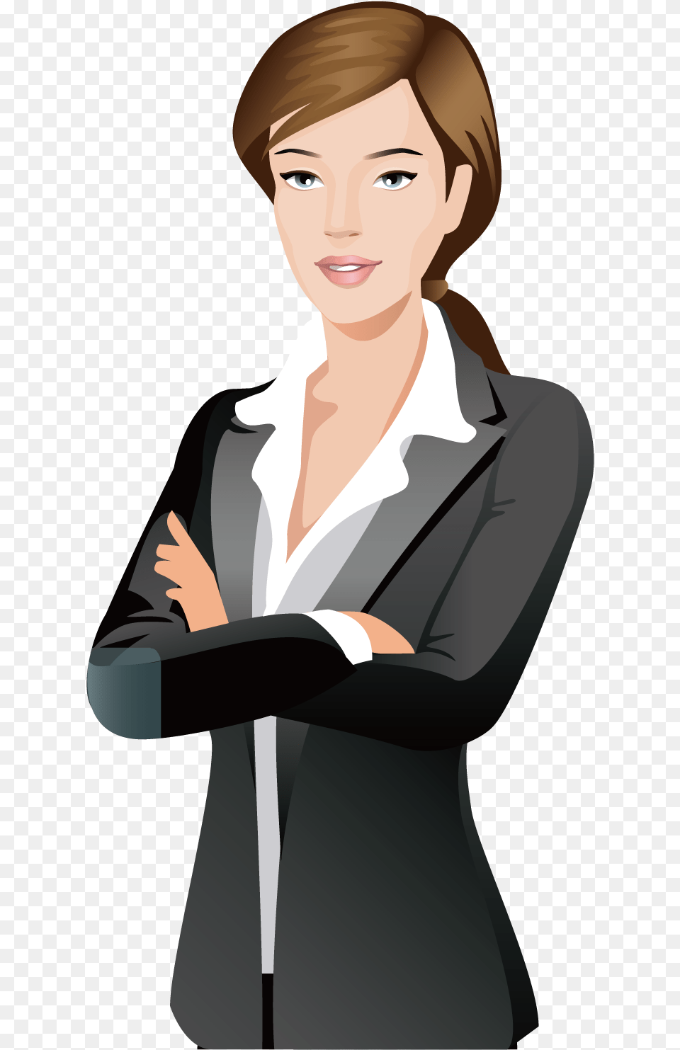 Businessperson Cartoon Silhouette Business Woman Vector, Adult, Suit, Person, Formal Wear Png Image