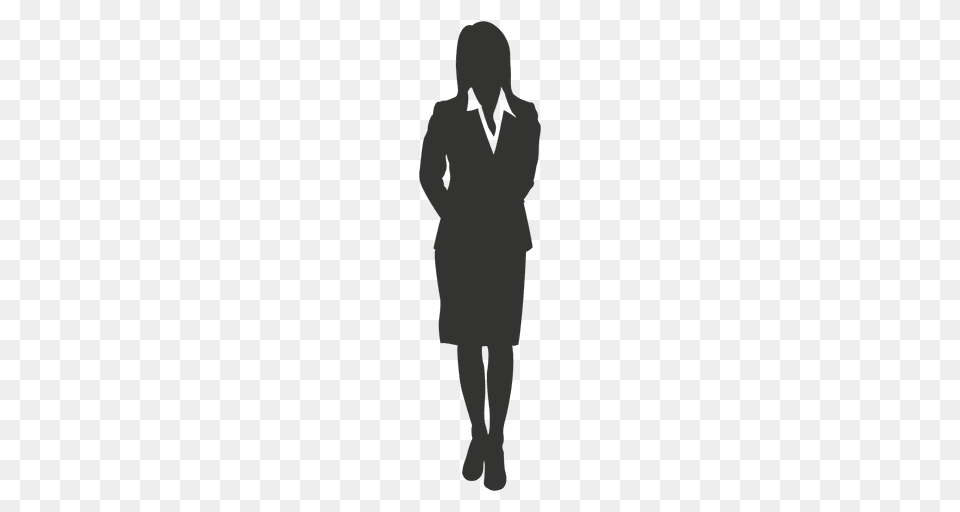 Businesswoman Hands Back Standing, Silhouette, Adult, Male, Man Png