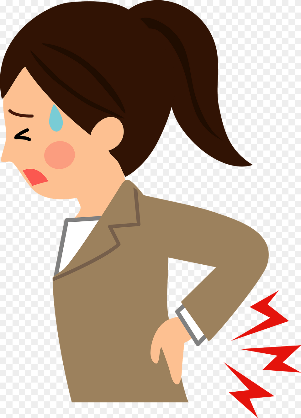 Businesswoman Has Low Back Pain Clipart, Clothing, Coat, Art, Formal Wear Free Png Download