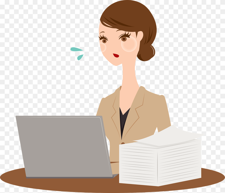 Businesswoman Is Busy Clipart, Reading, Person, Adult, Pc Free Png