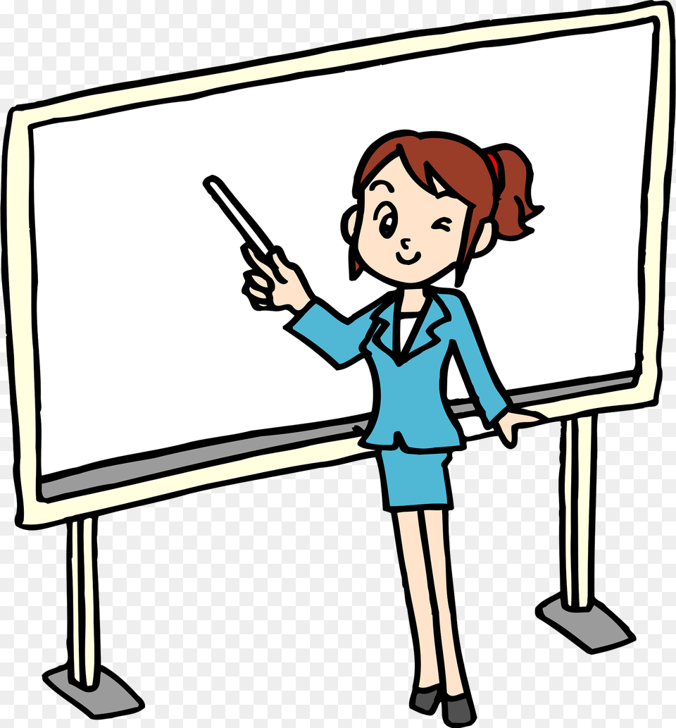 Businesswoman Is Doing A Presentation Clipart, White Board, Baby, Person, Face Free Png Download