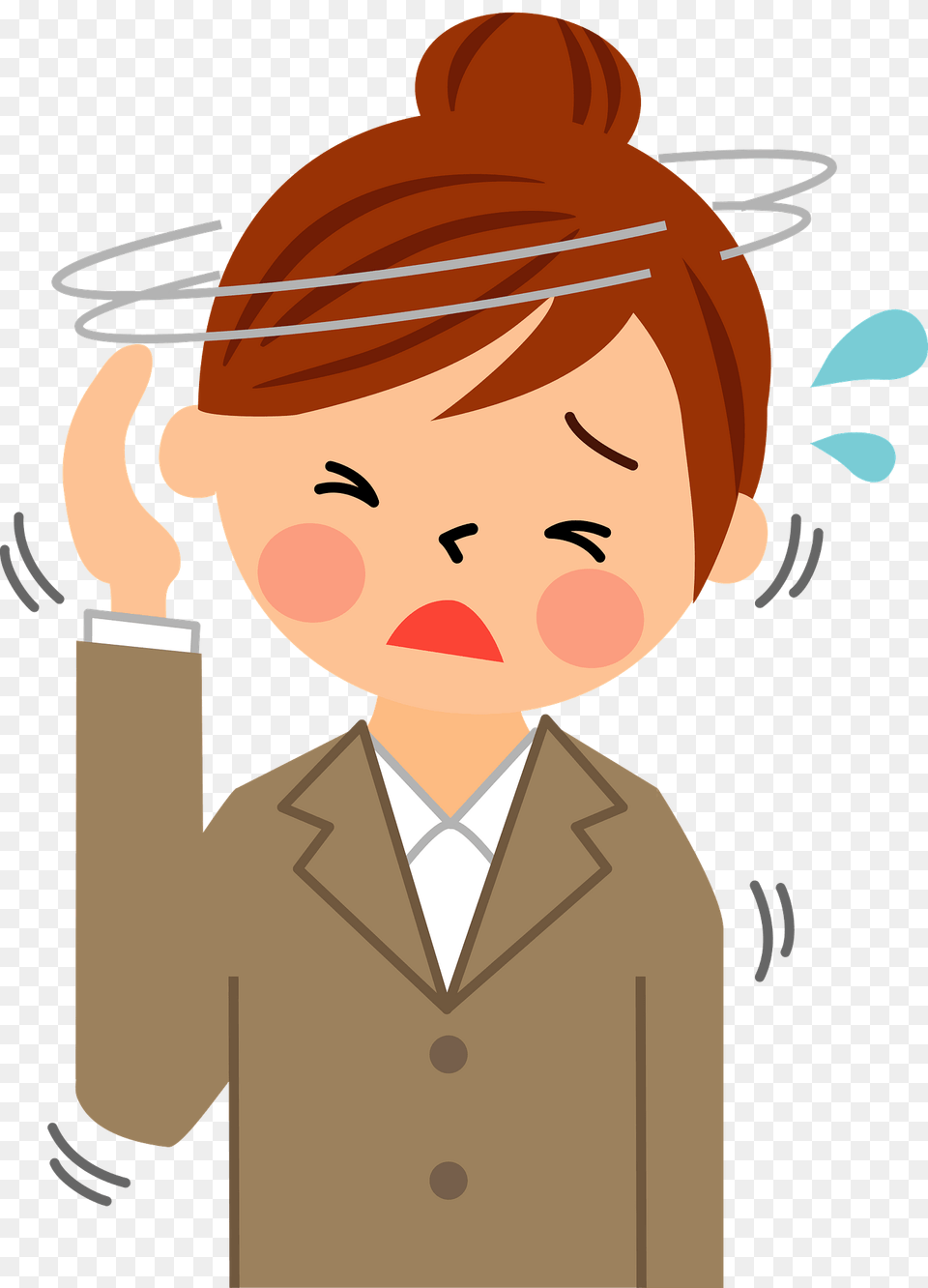 Businesswoman Is Experiencing Dizziness Clipart, Photography, Face, Head, Person Png Image