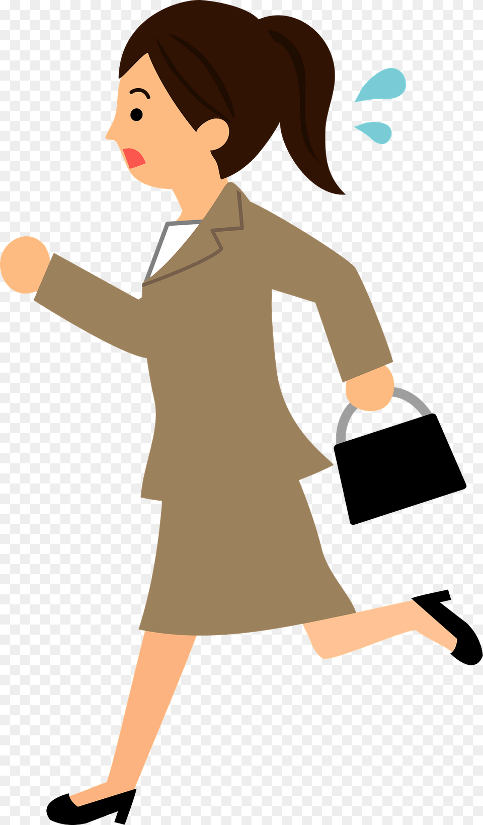 Businesswoman Is In A Hurry Clipart, Accessories, Long Sleeve, Handbag, Sleeve Png