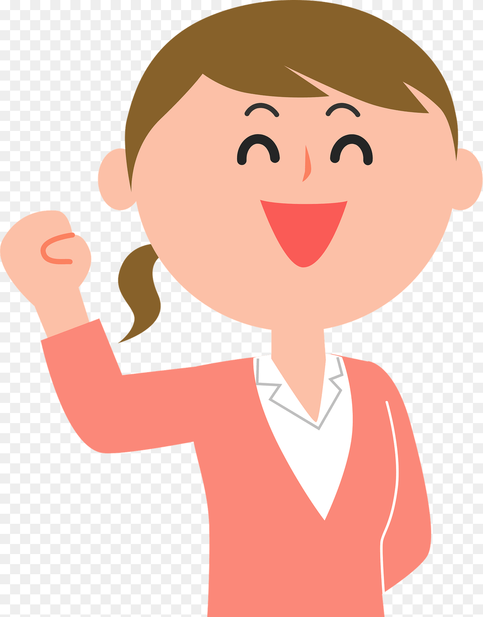 Businesswoman Is Pumping A Fist Clipart, Baby, Person, Face, Head Free Png