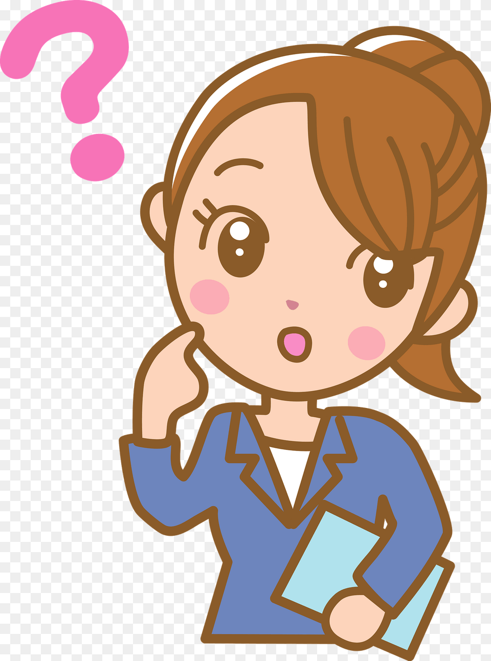 Businesswoman Is Questioning Clipart, Art, Graphics, Baby, Person Free Png