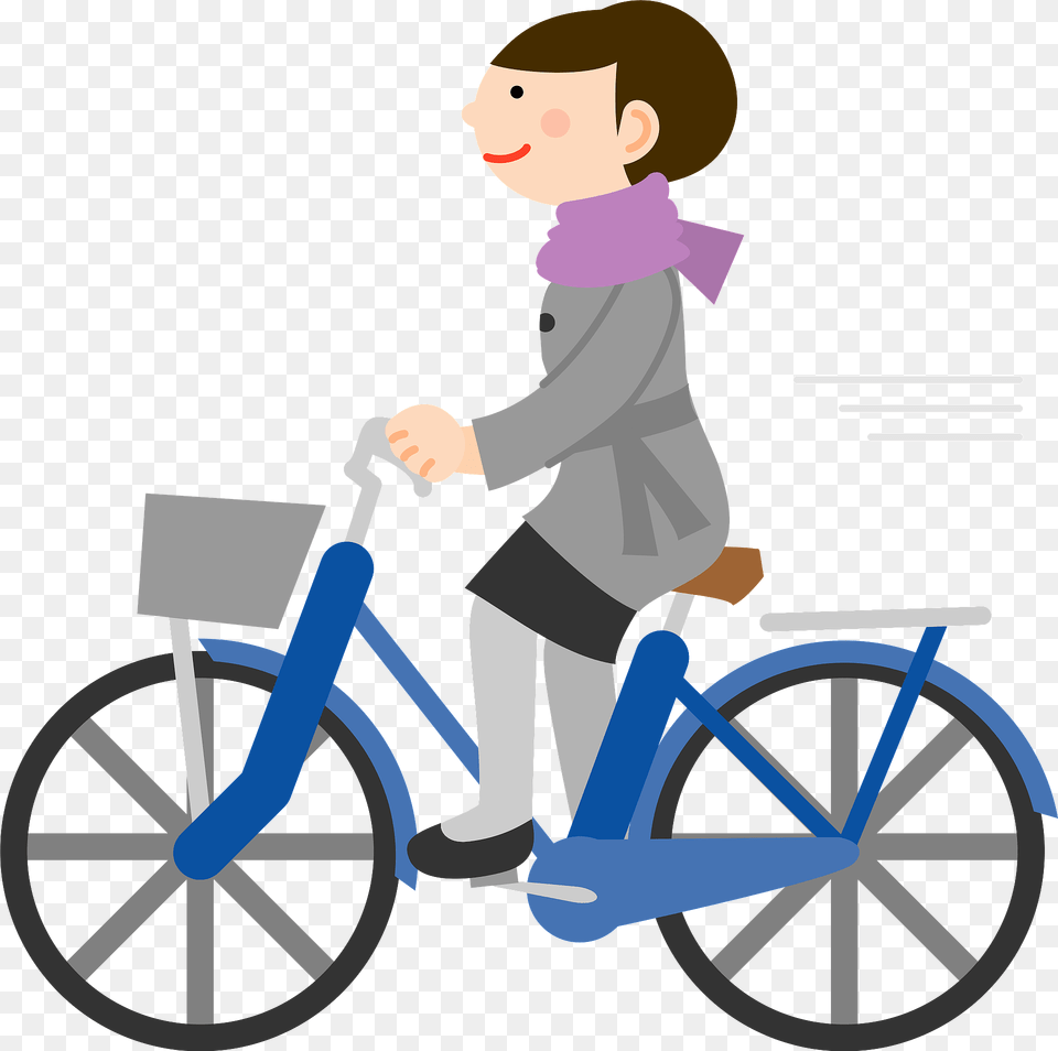 Businesswoman Is Riding A Bicycle Clipart, Baby, Person, Vehicle, Transportation Free Png Download