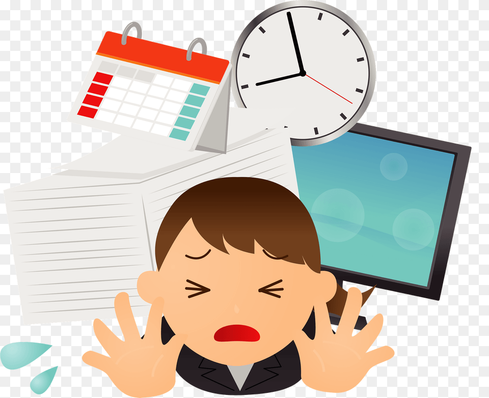Businesswoman Is Very Busy And Stressed Clipart, Baby, Person, Face, Head Png