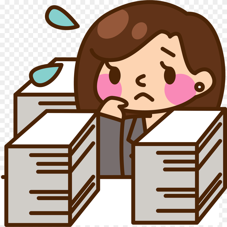 Businesswoman Is Very Busy Doing Paperwork Clipart, Box, Computer Hardware, Electronics, Hardware Free Png