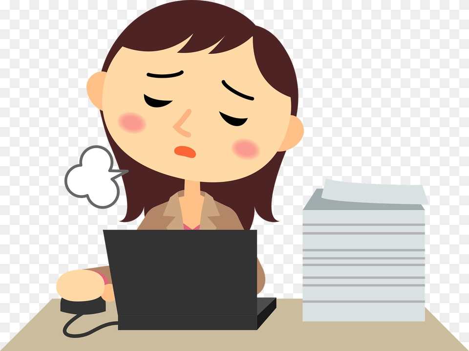 Businesswoman Is Working Hard Clipart, People, Person, Reading, Baby Free Transparent Png