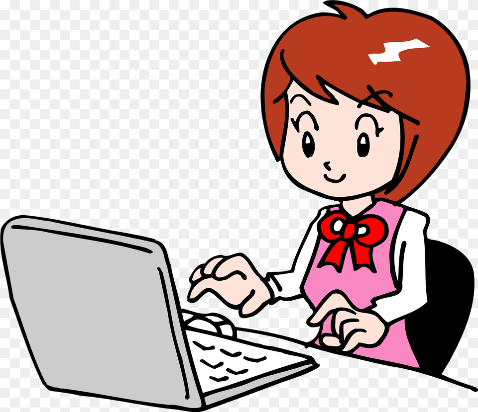 Businesswoman Is Working On Her Laptop Computer Clipart, Electronics, Pc, Baby, Person Free Png