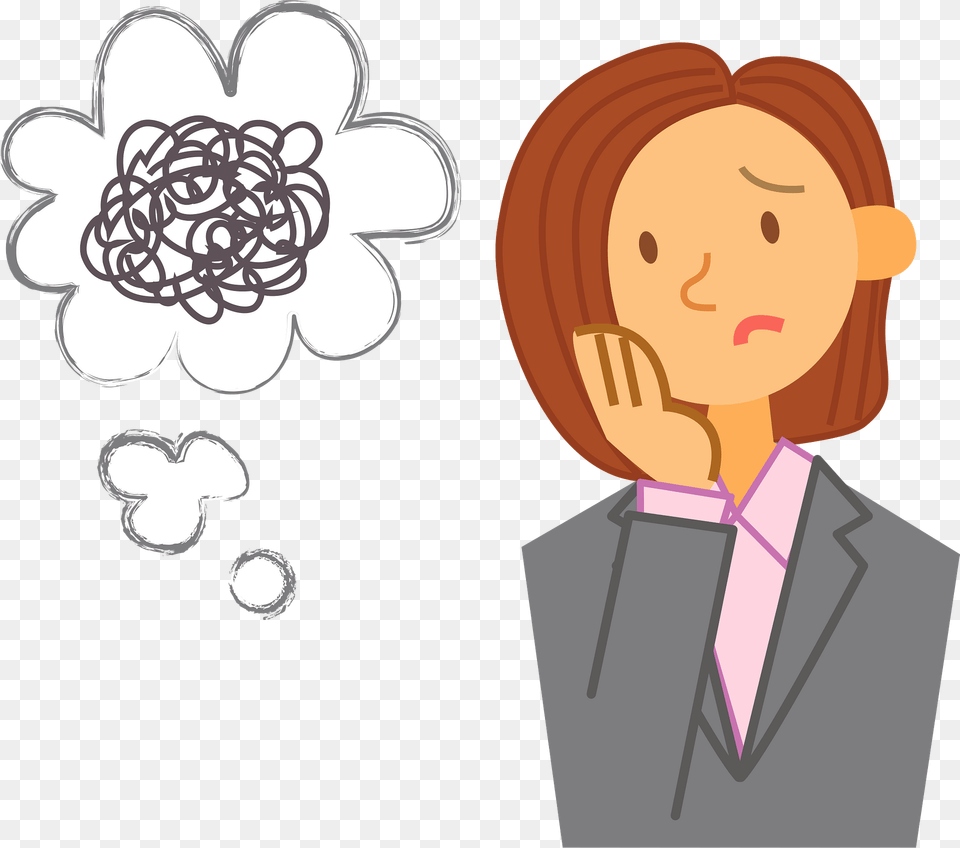 Businesswoman Is Worrying Clipart, Formal Wear, Suit, Clothing, Person Free Png