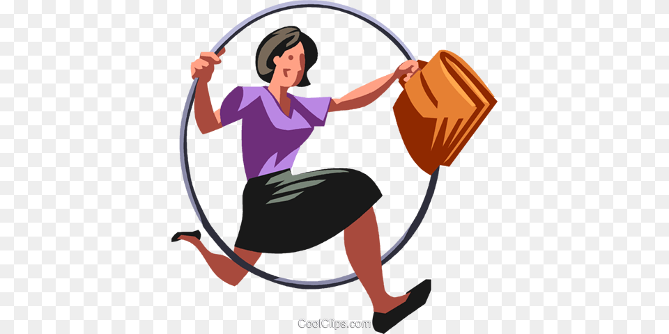 Businesswoman Jumping Through Hoops Royalty Vector Clip Art, Person, Cleaning, Face, Head Free Png Download