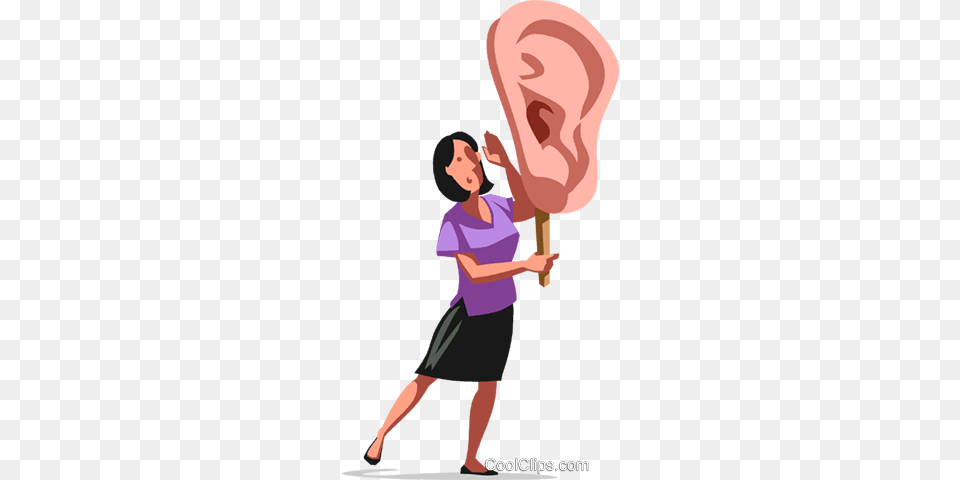 Businesswoman Listening Royalty Vector Clip Art Illustration, Accessories, Jewelry, Earring, Person Png Image