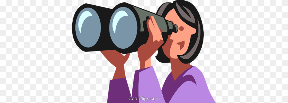 Businesswoman Looking Through Binoculars Royalty Vector Clip, Photography, Person, Head, Face Free Transparent Png