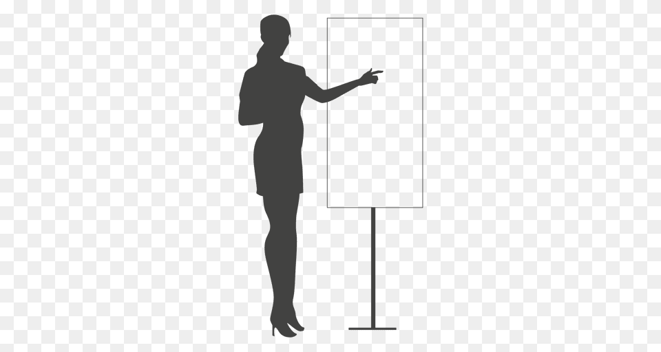Businesswoman Pointing Board Silhouette, Adult, Male, Man, Person Free Transparent Png