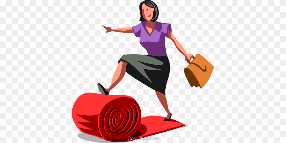 Businesswoman Rolling Out The Red Carpet Royalty Vector Clip, Woman, Adult, Person, Female Free Png Download