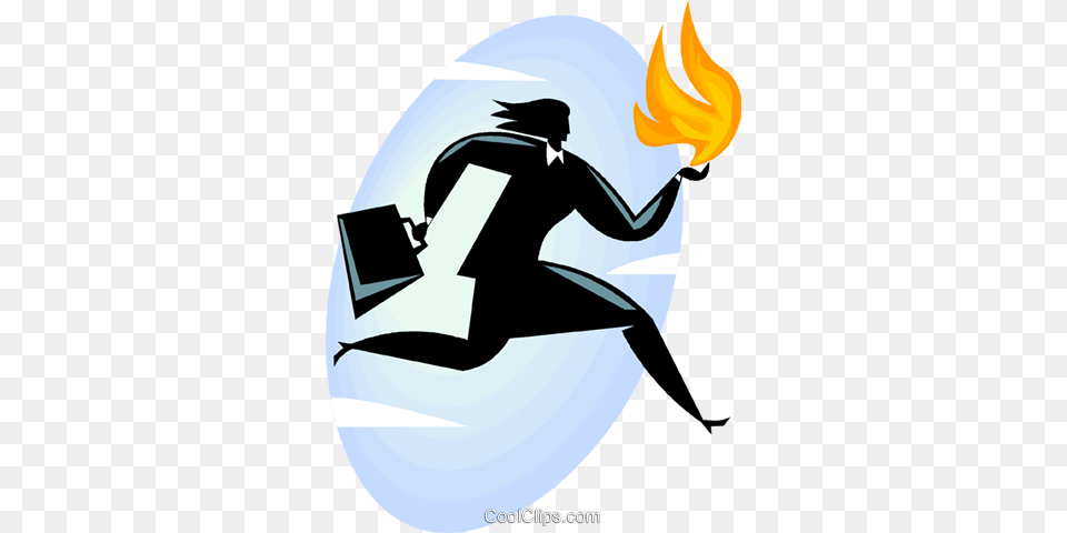Businesswoman Running With Fire Royalty Vector Running, Light, Adult, Female, Person Free Transparent Png