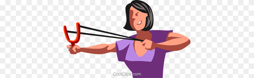 Businesswoman With A Slingshot Royalty Vector Clip Art, Person, Face, Head Png Image