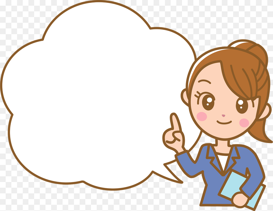 Businesswoman With A Speech Bubble Clipart, Baby, Face, Head, Person Free Png