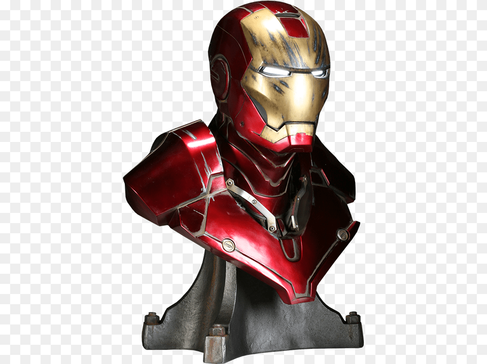 Bust Iron Man Battle Damaged, Armor, Adult, Female, Person Free Png