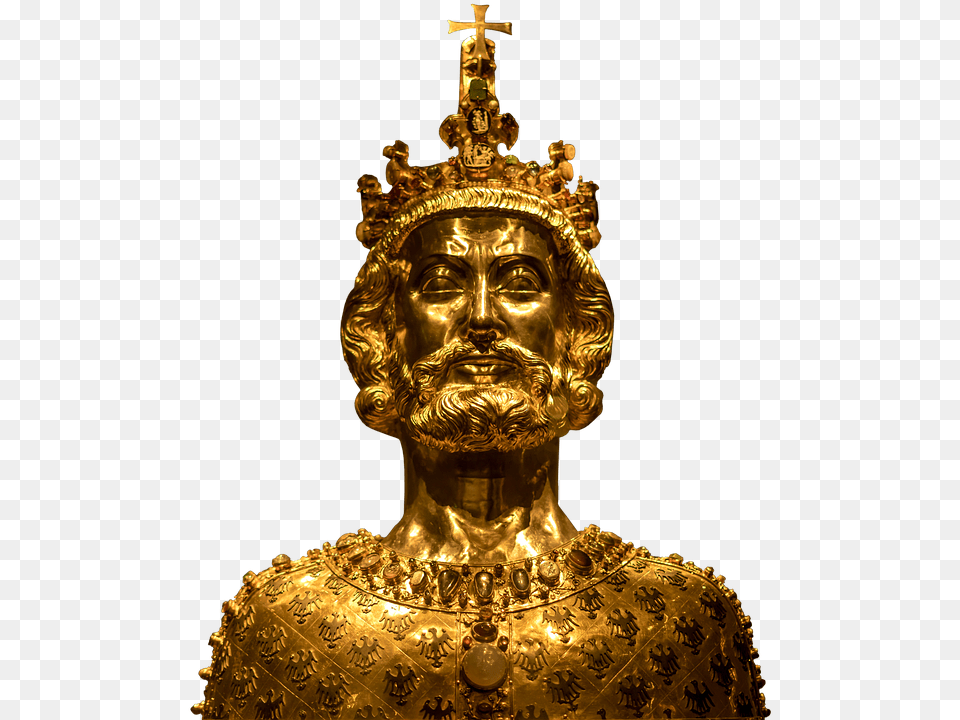 Bust Of Karl Sculpture Golden Statue Art Antiquity Golden Statue, Gold, Treasure, Wedding, Person Free Png