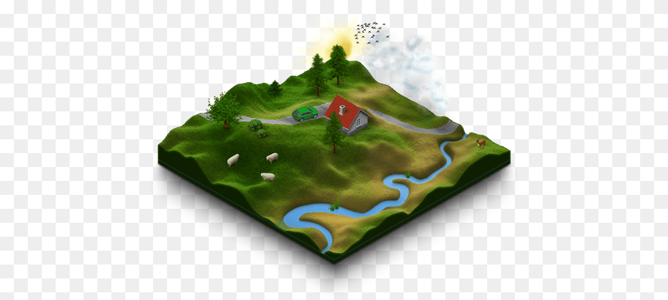 But You Can Also Easily Load Your Own Icons Into The 3d Terrain Map Icon, Water, Nature, Sea, Land Free Png