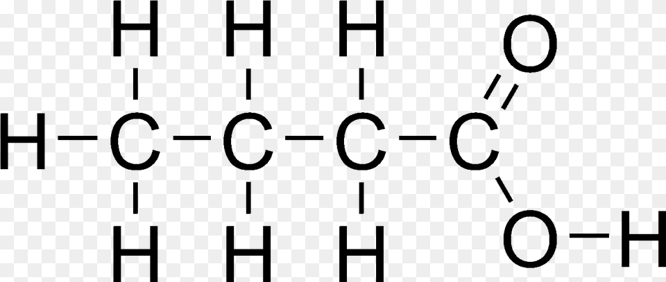 Butanoic Acid Displayed Formula, Gray Png Image