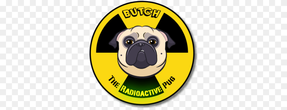 Butch The Radioactive Pug Pug, Logo, Animal, Canine, Pet Png
