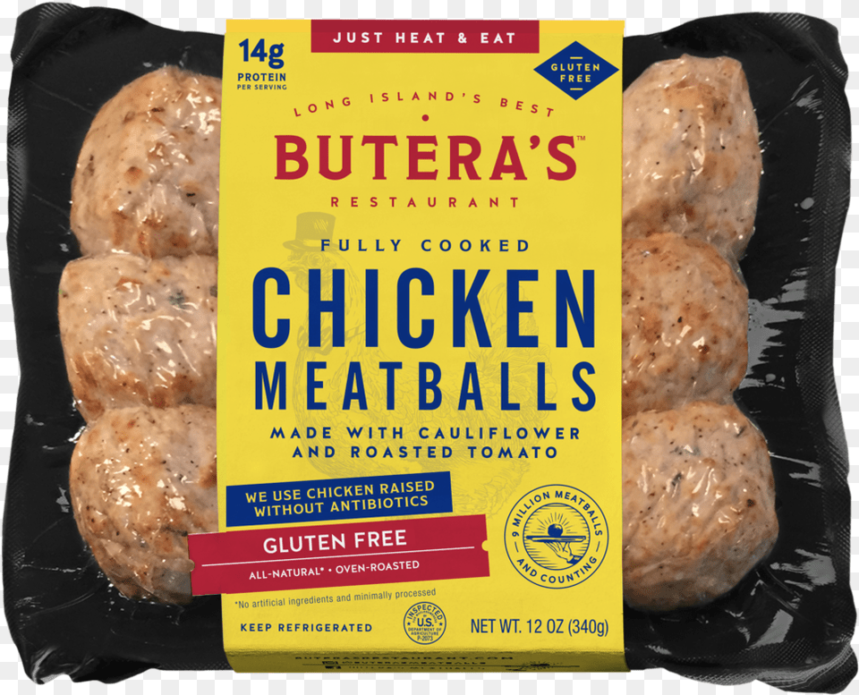 Buteras Cauliflowermockup Buteras Chicken Meatballs, Food, Meat, Advertisement, Bread Free Png