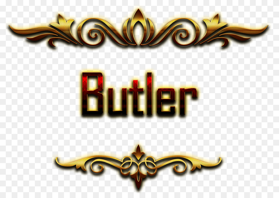 Butler Decorative Name, Logo, Emblem, Symbol, Mailbox Png Image