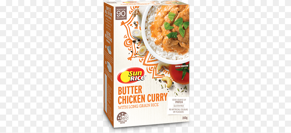 Butter Chicken Curry Sunrice, Advertisement, Food, Poster, Lunch Png Image