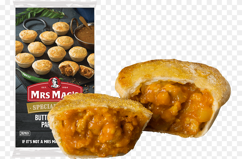 Butter Chicken Party Pies Mrs Mac Butter Chicken Pie, Burger, Food, Bread, Cake Png Image