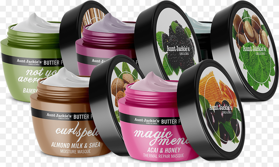 Butter Fusions Collection U2013 Aunt Jackies Curls And Coils Aunt Jackies Hair Mask, Jar, Ice Cream, Cream, Dessert Free Png Download