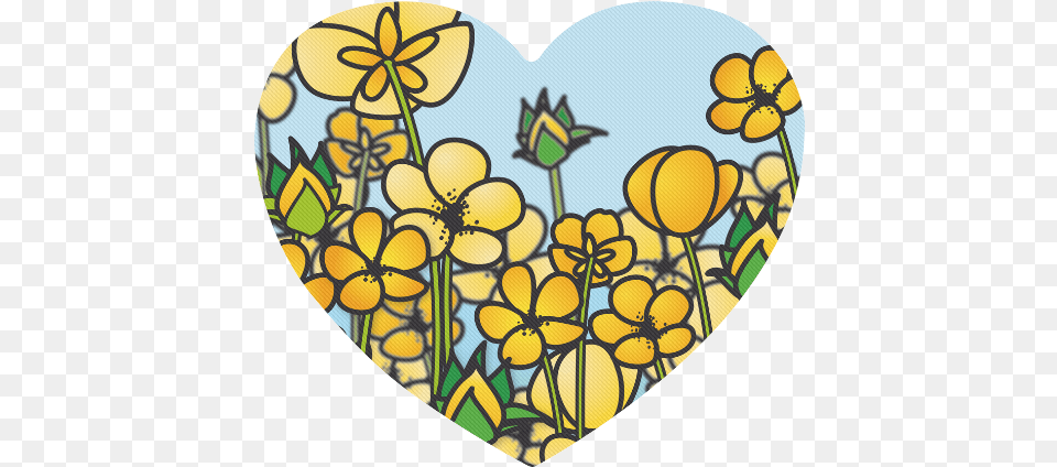 Buttercup Flower Field Yellow Floral Arrangement Heart Shaped Heart, Art, Petal, Plant Free Transparent Png